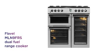 Flavel MLN9FRS 90 cm Dual Fuel Range Cooker  Silver amp Black  Product Overview  Currys PC World [upl. by Dubois]