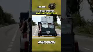 🏳️ UKRAINIAN EVACUATIONS HUGE POKROVSK CIVILIAN EVACUATIONS shorts viral ukraine [upl. by Martita541]