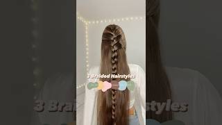 3 Braided Hairstyles  for work school or something casual ♥️ frenchbraid hairstyletutorial [upl. by Ynnaj]