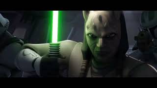 Star Wars The Clone Wars  Eeth Koth Vs Generell Grievous German [upl. by Rabjohn]