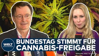 CANNABISLEGALISIERUNG Bundestag beschließt MarihuanaFreigabe  Lauterbach quotRichtiger Wegquot  EIL [upl. by Clarice]