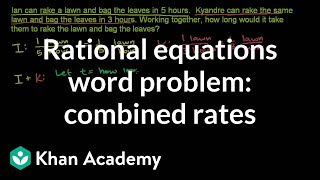 Applying rational equations 1  Polynomial and rational functions  Algebra II  Khan Academy [upl. by Aneehsar]