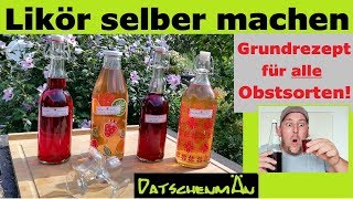 Likör selber machen  Grundrezept für alle Obstsorten  Datschenmän  Folge17 [upl. by Lekcim]