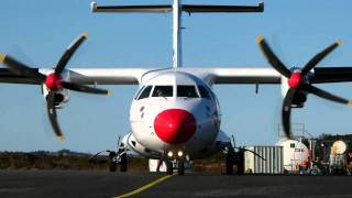 DAT ATR42 Startup and landing at Stord Airport Feb 2011 [upl. by Iana]