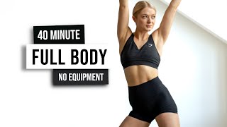 40 MIN TOTAL BODY SCULPT Workout  No Equipment No Talking No Repeat Exercises Full Body [upl. by Aiuqat]