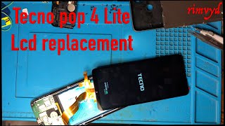 Tecno pop 4 Lite how to disassembly display replacement [upl. by Oilalue654]