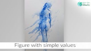 How to paint an Expressive Watercolour Monochromatic Figure [upl. by Takken715]