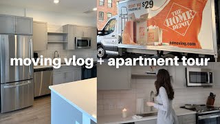 MOVING VLOG packing amp unboxing new apartment tour target runs amp organizing the new space [upl. by Laet]