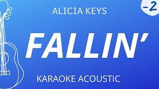 Fallin  Alicia Keys Karaoke Acoustic Guitar Lower Key [upl. by Demmahom]