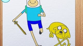 How to draw Finn from Adventure Time [upl. by Hawkins]