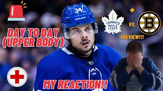 Auston Matthews Injured  Leafs Bruins Preview SWEDISH [upl. by Lectra80]