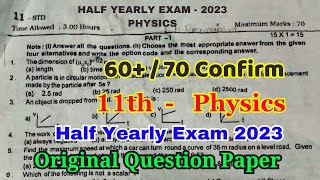 11th physics half yearly question paper 2023  11th physics important questions 2023 [upl. by Thomson]