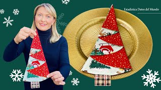 Christmas Cloth Napkin For 10 Minutes  Decorate Your Table With These Napkins [upl. by Lamee]