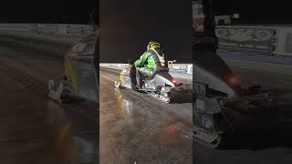 Snowmobile drag racing I29Dragway Pacific Junction Iowa [upl. by Ayouqat]