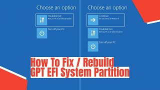 How To Fix  Rebuild GPT EFI System Partition [upl. by Eugnimod347]