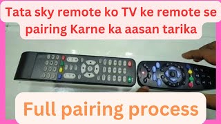 how to pair Tata play remote with TV remote Tata sky remote ko TV ke remote se kaise pair kare [upl. by Suryt42]