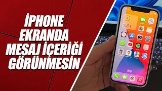 İPHONE EKRANDA MESAJ İÇERİĞİ GİZLEME BİLDİRİM AÇMAKAPATMA [upl. by Seabrooke871]