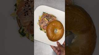 Breakfast bagel 🥯 day 1030 of food shorts cooking breakfast sandwich [upl. by Nairadal]