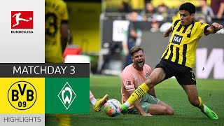 Borussia Dortmund  Werder Bremen 23  Highlights  Matchday 3 – Bundesliga 202223 [upl. by Fabrianna]