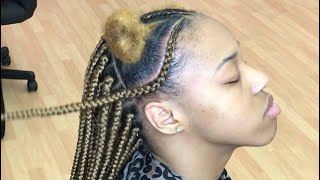 FEED IN BOX BRAIDS TUTORIAL BEGINNER FRIENDLYHOW TO [upl. by Obaza546]