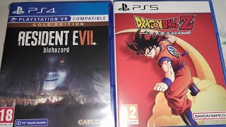 DOPPIO UNBOXING RE 7 GOLD EDITION PS4  DBZ KAKAROT PS5 🔝🔥💪🏻 [upl. by Ramey]