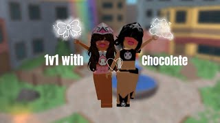 1v1 with Chocolate💕 roblox  Murder Mystery 2 [upl. by Hubble]