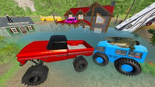 Huge Storm Traps Grandma in Flooded Home  Farming Simulator 22 [upl. by Anitnerolf211]