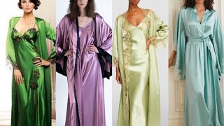 elegance Silk women nightwear sleepwear night gown ideas [upl. by Lenehc]