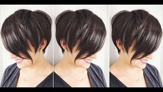 Short Pixie Cuts  Creative Short Layered Bob Haircut Tutorial With Asymmetrical Cut [upl. by Dlonra]