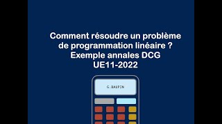 Comment résoudre un problème de programmation linéaire à partir dun exemple 12 [upl. by Odlanyer]