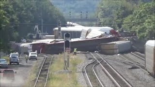 Autorack Train Derailment in Altoona PA [upl. by Mayda]