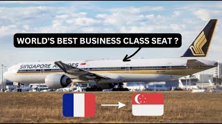 TRIP REPORT  SINGAPORE AIRLINES BUSINESS CLASS 777300ER Paris  Singapore [upl. by Ellingston]