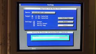 Copying floppy disk images to floppy under DOS using PC Tools FastCopy tool [upl. by Perri]