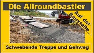 Schwebende Betonstufen und Gehwegplatten verlegen [upl. by Standice]