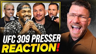 quotJONES IS MADquot UFC 309 Jones vs Miocic PRESS CONFERENCE REACTION [upl. by Antone]