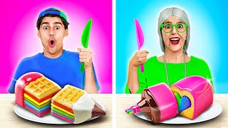 NEW 123 GO Me vs Grandma Cooking Challenge Amazing Plates for Hungry Kids [upl. by Aynotahs]