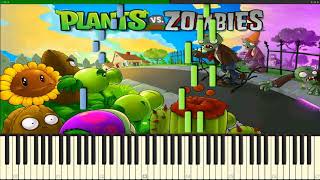 Plants vs Zombies Theme Piano Cover Synthesia [upl. by Dessma]