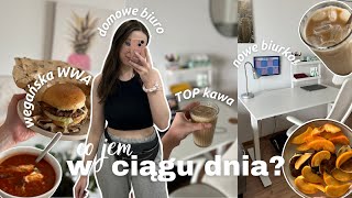 CO JEM W CIĄGU DNIA  DOMOWE BIURO WEGAŃSKA WWA BIURKO STOJĄCE IKEA HAUL BIEŻNIA [upl. by Kendy]