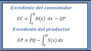 Excedente del consumidor y del Productor Aplicación de la integral definida [upl. by Eenalem375]