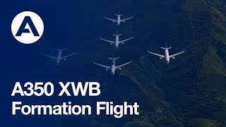 “Family flight” – Five Airbus A350 XWBs together in flight [upl. by Waldron]