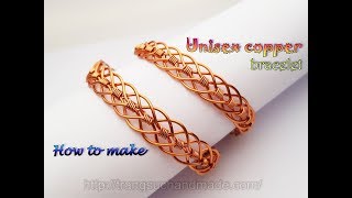 Unisex braided copper bracelet  Handmade jewelry for men and women 416 [upl. by Daas]