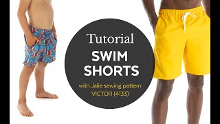 How to sew swim shorts Jalie Patterns Victor 4133 [upl. by Samson]