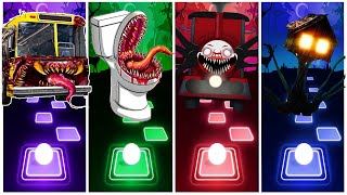 SKIBIDI TOILET 🆚 EXTRA SLIDE 🆚 BUS EATER 🆚 HOUSE HEAD 🆚 ODDBODS  Tiles Hop EDM Rush [upl. by Isdnyl354]