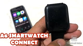 HOW TO CONNECT A6 SMARTWATCH TO SMARTPHONE  ENGLISH TUTORIAL [upl. by Jegar]