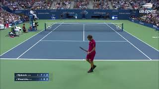 Djokovic vs Wawrinka  US OPEN 2016 Final  Court Level amp Slow Motion [upl. by Pierette]