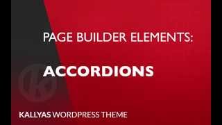 Accordions Page Builder Element in Kallyas WordPress theme v40 [upl. by Htir58]