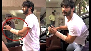 Sushant Singh Rajput Hand Injured Spotted Outside Kedarnath Director’s Office [upl. by Drofhsa469]