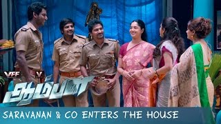 Saravanan amp Co Enters the House  Aambala  Movie Scenes  Vishal  Sundar C [upl. by Gauntlett]