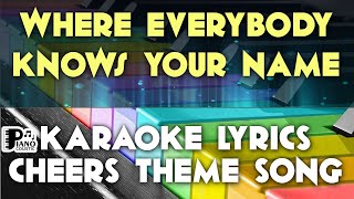 WHERE EVERYBODY KNOWS YOUR NAME CHEERS THEME SONG KARAOKE LYRICS VERSION PSR S975 [upl. by Magavern]