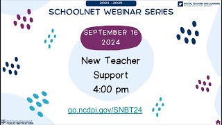 Schoolnet September 2024 Webinar New Teachers [upl. by Okihsoy557]